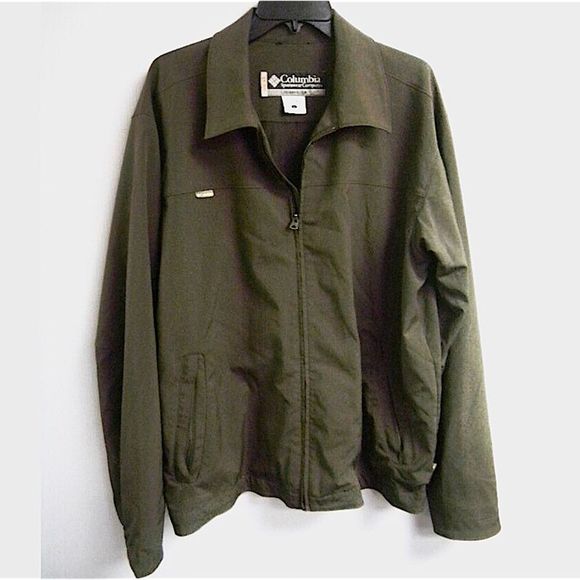 COLUMBIA XCO Men's Olive Green Jacket Zipper Hand Pockets & 1